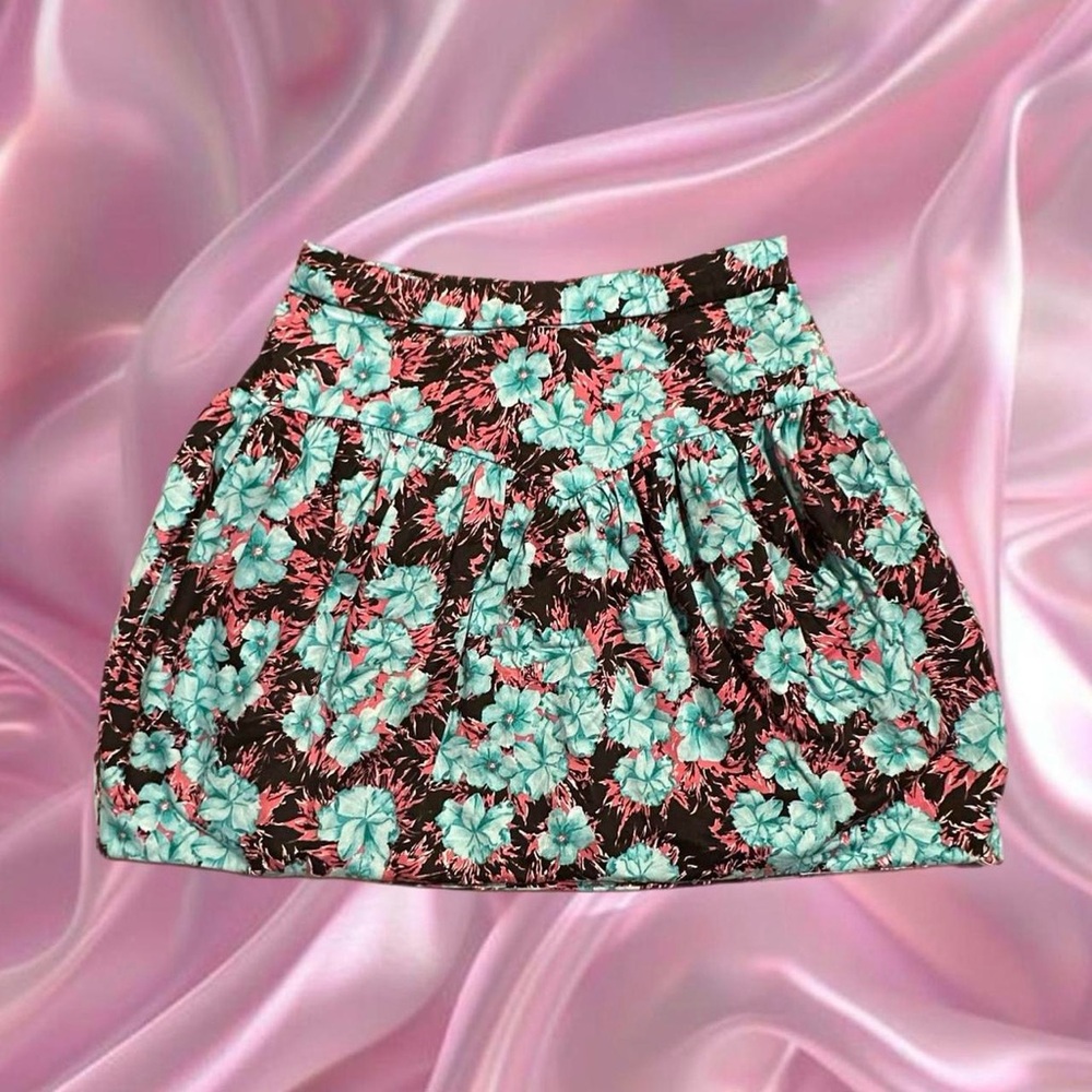 Zara Floral Printed Mini Bubble Skirt